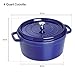 Staub Cast Iron 4-qt Round Cocotte - Dark Blue, Made in France