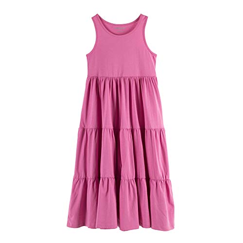 Unacoo Kids Girls 100% Cotton Sleeveless Long Maxi Tiered Dress (Age 3-12 Years)(Rose Red, Xs(3-4Y)) #TOP7