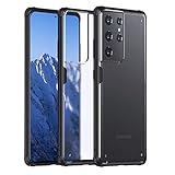 Wlons Case for Samsung Galaxy S21 Ultra 5G-Phone Armor-Matte Translucent-Shock/Shatterproof-Slim-Hybrid Materials-Wireless Charging Compatible with Samsung Galaxy S21 Ultra (Black)