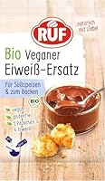 RUF Bio Veganer Eiweiß-Ersatz, pflanzliche Alternative zu Eiweiß, veganes & glutenfreies Ei-Ersatz Pulver, Eiweiß-Pulver zum Kochen & Backen, 1 x 20g (Packung mit 5)