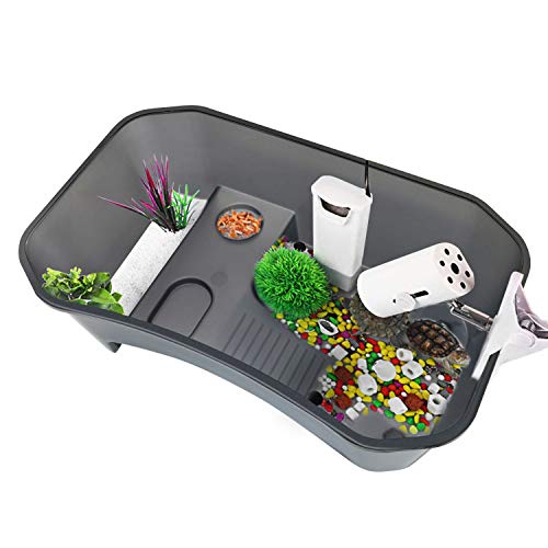 Rypet Turtle Tank Aquarium - Reptile Habitat, Turtle Habitat, Reptile Aquarium Tank for Crayfish Crab (Excluding… - Image 6