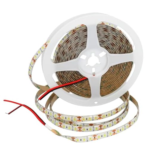 JANDEI - LED Strip 12V ljus 3000K/4200K/6000K 600LED spole 5 meter IP65 utomhus SMD2835 Högkvalitativ 3M självhäftande bas. Klipp var 25 millimeter. [Energieffektivitetsklass A +] (4200K)