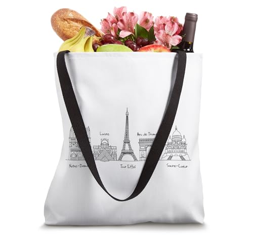 Bolso Tote con Estampado de Monumentos de París Francia miniatura 4