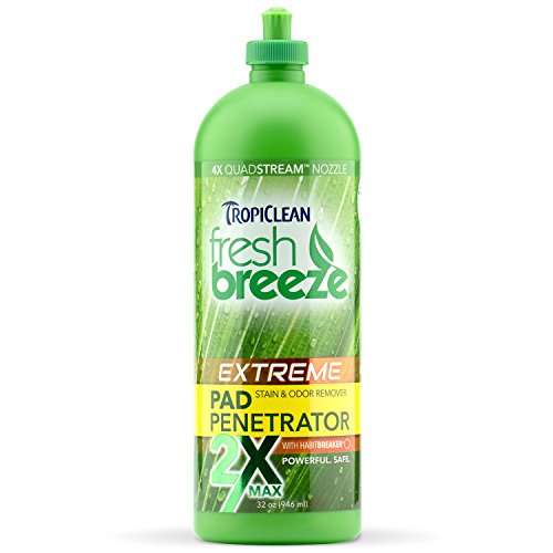 TropiClean Fresh Breeze 2x Carpet & All Pad Penetrator Stain & Odor Remover, 32oz
