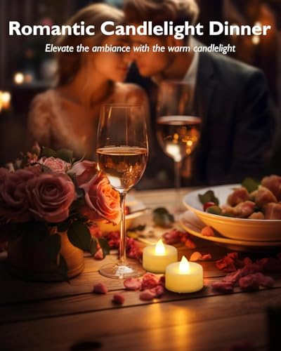 Homemory 12er LED Flackernde Teelicht, Kerzen mit Fernbedienung,400+ Std – Ansicht 5