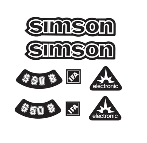 Simson S50B IFA Electronic Aufkleber Dekor Premium Retro Schwarz Weiss Dunkel