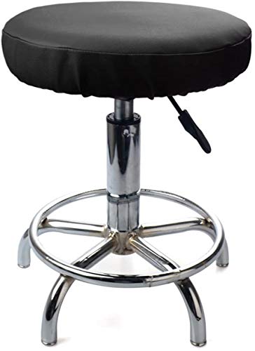 Alblinsy Hefei 2Pcs Round Faux Leather Bar Stool Cover Waterproof Seat Cushion Chair Slipcover Home Office Restaurant Library Office Chair Protector Cover Slipcover Black 33Cm/12Inch #TOP4