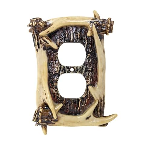 AMAJY Rustic Faux Antler Double Outlet Cover Cover