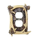 Rustic Faux Antler Double Outlet Cover – Decorative Resin Duplex Wall Plate for Cabin, Lodge or Nature-Inspired Home Décor – Unique Hunting Theme Design - Easy to Install