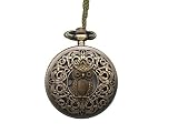 Large Vintage Style Pocket Watch Necklace Owl Pocket Watch Pendant
