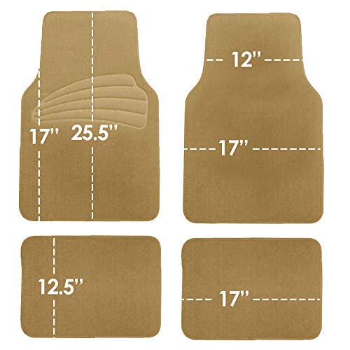 Fh Group Car Floor Mats - Carpet Floor Mats For Cars, Universal Fit Automotive Floor Mats, All Purpose Car Floor Mats, Carpet Protector Mat For Most Sedan, Suv, Truck Floor Mats Beige #TOP3
