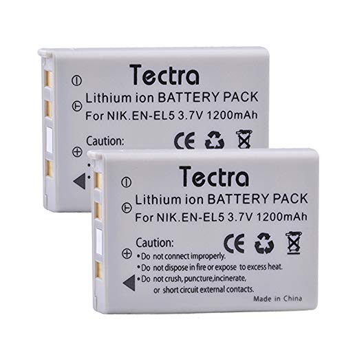 Tectra 2 Pack En-El5 Rechargeable Batteries And Led Usb Charger For Nikon Coolpix P3, P4, P90, P80, P100, P500, P510, P520, P530, P5000, P6000, S10, 3700, 4200, 5200, 5900, 7900 Digital Cameras #TOP1