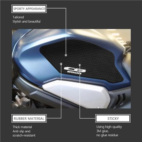 TIMJAN Protége-réservoirs Moto Coussinet De Réservoir Latéral pour CB650R 2019 – 2022, Accessoire De Moto, Protection, Poignée du Genou, Traction – vue 3