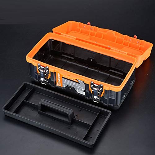 Edward Tool Stainless Steel Tool Box 16” - Small Metal Organizer Box With Removable Storage Tray - Ergo Handle - Secure Steel Latch - Quick Access Lid Compartments #TOP1