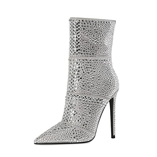 XYD Women's Pointed Toe Ankle Boots, Classic Stilettos High Heels,
