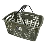 カインズ(CAINZ) 取っ手が持ちやすい買い物かご ダークグリーン 36.5cm×56.2cm×25.3cm 立体形状ハンドル 手に食い込まない