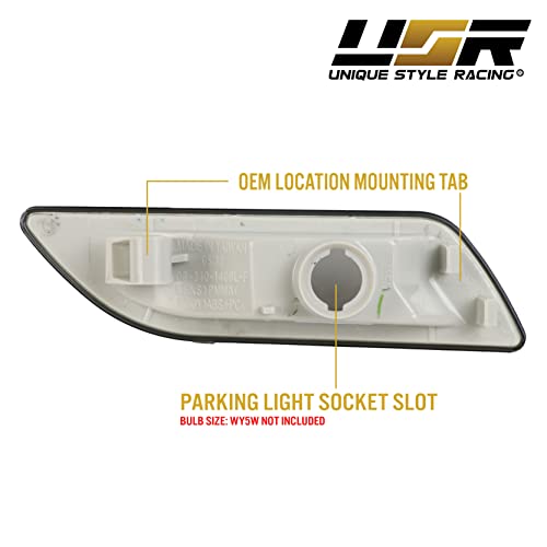Usr Depo 00-06 W215 Cl-Class Crystal Smoke Bumper Side Marker Lights Assembly Set (Left + Right) Compatible With 2000-2006 Mercedes Benz W215 Cl Class #TOP6