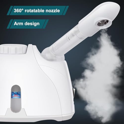 Image of 2-in-1 Facial Steamer and Hair Steamer - Hot Mist Face Sauna, Humidifier & Vaporizer for Cold and Cough Relief, Acne & Blackhead Prevention, Deep Skin Cleansing & Hydration