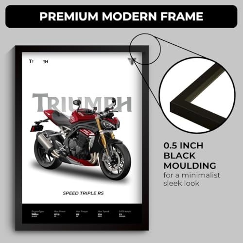 Image of Triumph Speed Triple RS Poster | Superbike Triumph Framed Poster | Framed Matt Superbike | Bike Posters A3 Size (31 x 23 cm) | Speed Triple RS Bikes Posters for Wall, Home, Bedroom, Living room decoration (F 030)