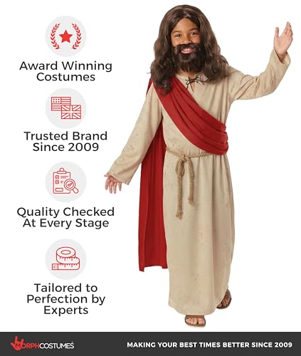 Disfraz de Jesús para niños con peluca y barba miniatura 6
