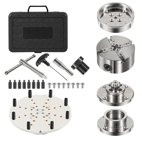 4 Inch Wood Lathe Chuck Set 1" x 8 tpi, Self Centering 4 Jaw Wood Turning Chuck set with 3 frequently used types of Jaws by MTAURRY - Used condition - US$84.39