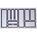 ORGA-BOX Bac à Couverts 817 X 474 Mm Pour Tandembox + ModernBox Armoire 90 Cm - Argenté Métallique