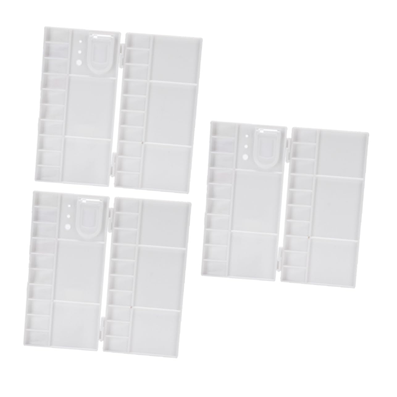 Veemoon 3pcs Watercolor Palette Set Mixing Box Pigment Trays Fixing Plate Portable for Artists
