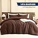 Paxrac Earthy Brown California King Comforter, 3 Pieces Oversized King Comforter Set, Lightweight Solid Bedding Set, All Seasons Soft Cal King Comforter Set (104x96In Comforter & 2 Pillowcases)