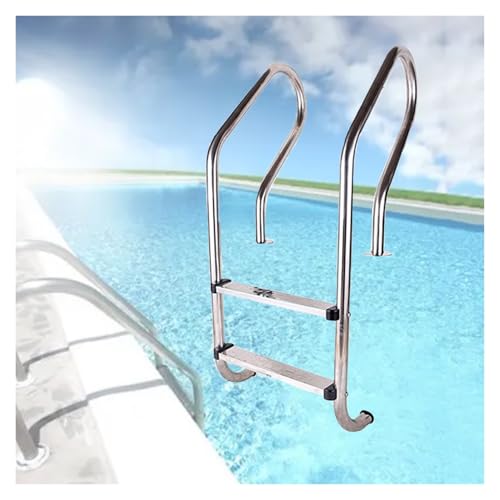 Escalera para piscina de acero inoxidable con 2 peldaños miniatura 1