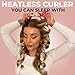 Lily England Heatless Hair Curlers to Sleep In - No Heat Curling Gift Set Includes Satin Headband, Hair Clip, Comb & 2 Scrunchies - Sleek & Smooth Overnight Curls (Pink, 5 Pack)