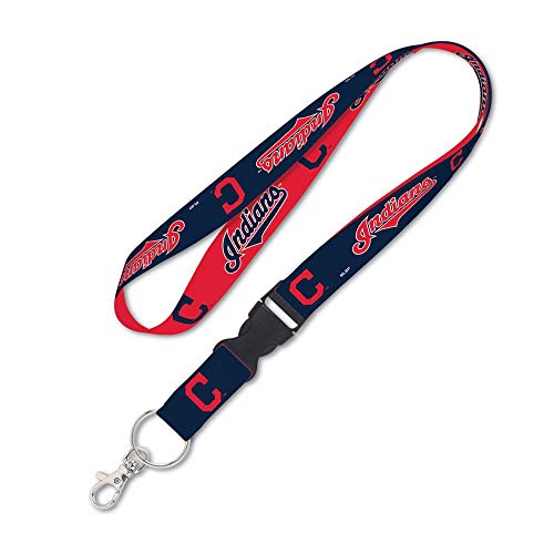 Lanyard Cleveland Indians WinCraft tour de cou bleu et rouge avec boucle amovible
