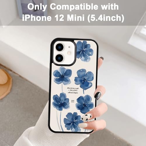 Coque fleurs bleues chrétiennes iPhone 12 Mini protection spirituelle