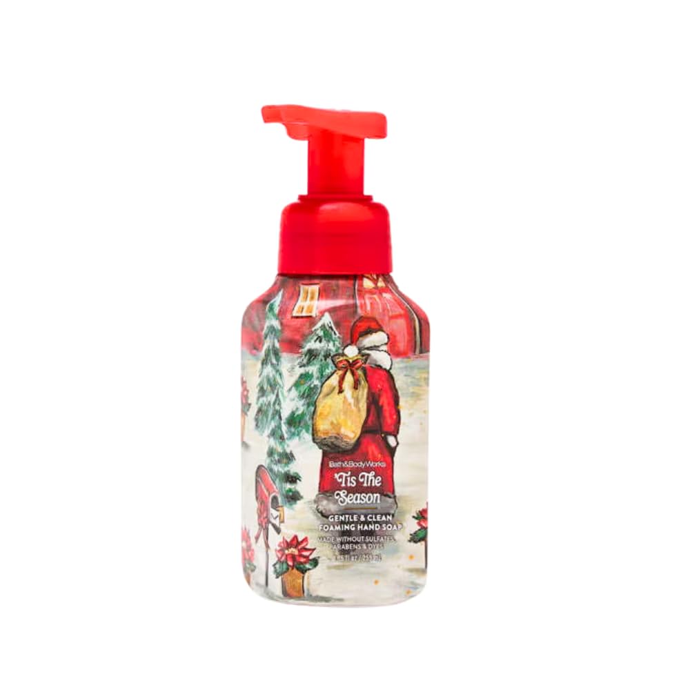 Bath & Body Works CHRISTMAS SCENTS Gentle & Clean Foaming Hand Soap – ‘Tis the Season, Santa's Milk & Cookies, and Cozy Winter Cottage – 3pc bundle – 8.75 fl oz each