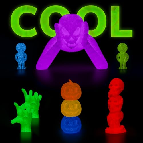 Image of AMOLEN 3D PLA Printer Filament, 1.75mm Glow in The Dark Purple PLA Filament for 3D Printing, Best with UV Lamps, 1kg Spool (2.2lbs), Dimensional Accuracy + /- 0.02 mm, Fit Most FDM 3D Printers