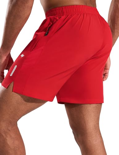 MIER Men's 5 Inch Inseam Running Shorts with Zipper Pockets Quick Dry Athletic Gym Workout No Liner Shorts, Lightweight2