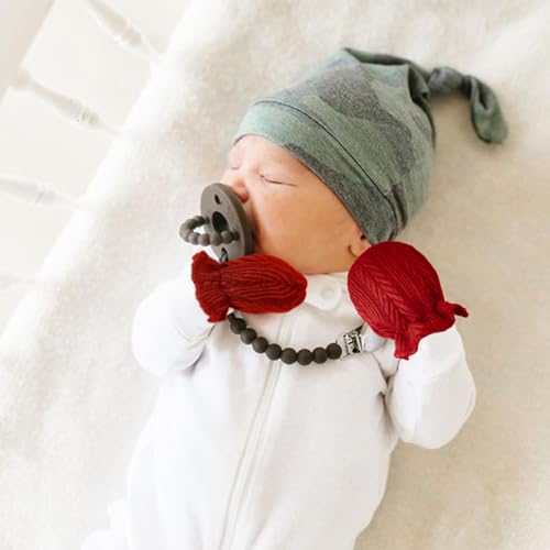 Image of AQOKKA Newborn Receiving Blanket with Bow Hat Mittens Wooden Card Set Wheat-Pattern Newborns Toddler Baby Boy Girl Nursery Swaddle Wrap