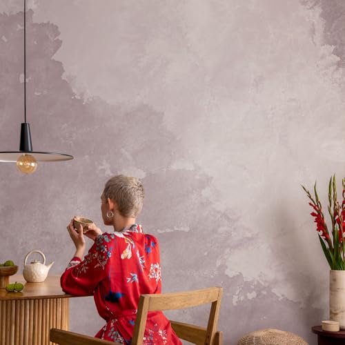 Papier peint intissé pour chambre à coucher, décor abstraction violette - 4