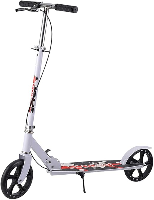 Adult Kick Scooter with Big Wheels and Handbrake, Folding Aluminium