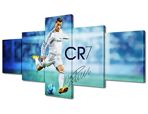 Affiches stade foot Cristiano Ronaldo 5 toiles prêtes à suspendre pour mur vide