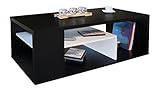 Pflegeleicht Berlioz Creations Melinga Couchtisch Holz, Schwarz und Weiß, 111x50,5x41 cm