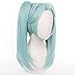 maysuwell Anime Light Blue wigs Anime Two pigtail wig Female Long Straight wig for Women High Temperature Synthetic Fiber wig Halloween,Christmas,Comic con,Costume Party,Live stream