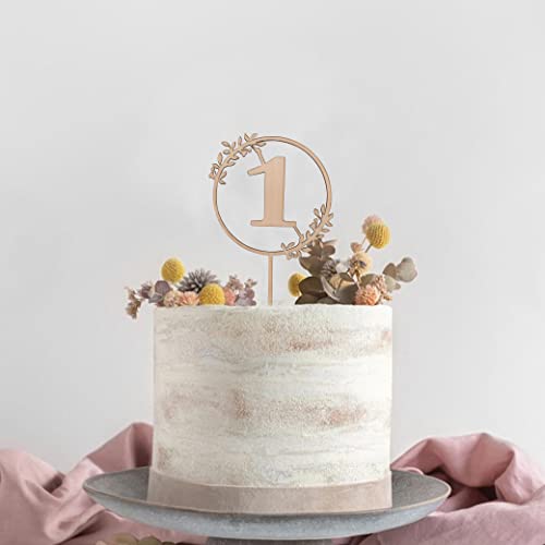1St Birthday Cake Topper For Baby - First Communion Smash Cake Topper, Wood Birthday Decoration For Photo Booth Props, Bohemiar Cake Decorating Supplies, Baby Shower Decorations, Party Table Decor (Wood 1St Cake Topper) #TOP3
