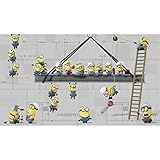 Minions At Work Spray and Stick Removable Wall Mural by RoomMates, 10.5 ft x 6 ft, JL1329M,Gray