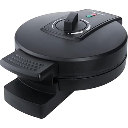 Steba XL-Waffel mit 18,5 cm Durchmesser, Waffeleisen für 5 Herzwaffeln, fettarmes Backen durch Antihaftbeschichtung, stufenlose Temperaturreglung, PFAS-frei, WE 3 XL, Schwarz