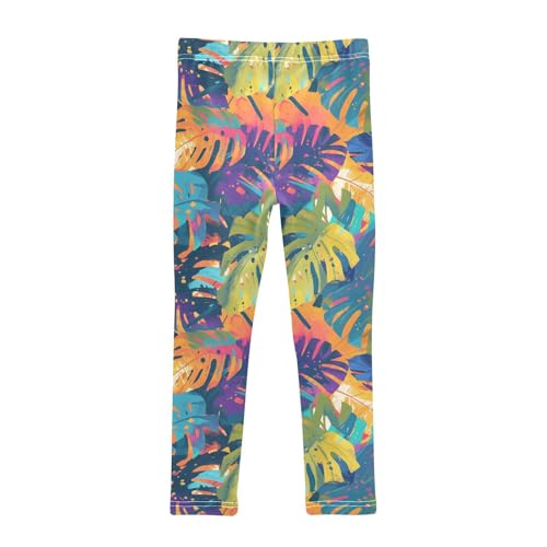 KLL Leaves Monstera Blots Toddler Girl Legging Soft High Waisted Lounge Pants Gym2