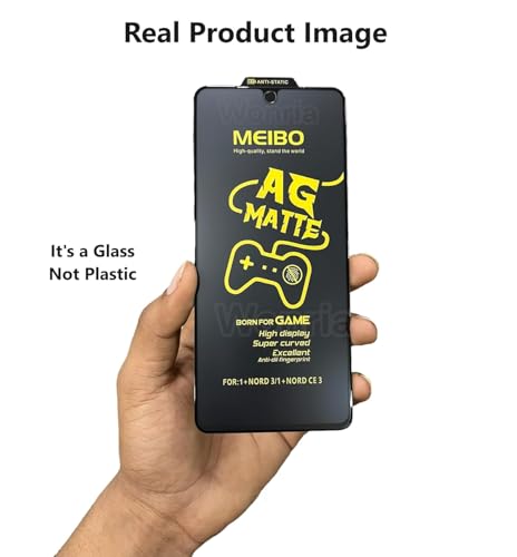 Image of WonRia Matte Screen Guard Protector for OnePlus Nord CE 3 / OnePlus Nord 3 (5G) Matte Tempered Glass Edge to Edge [Anti-FingerPrint | Anti-Glare | Shinning Border] - installation Kit