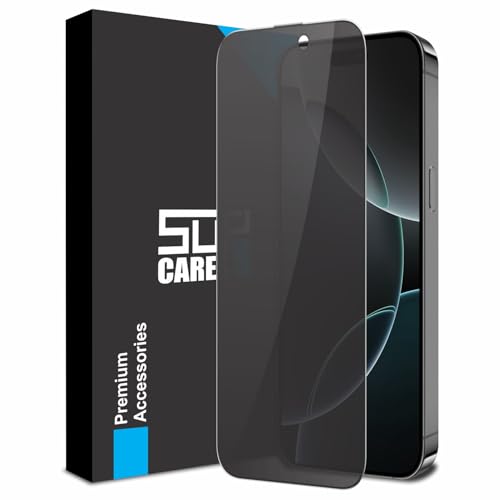 Image of SupCares Privacy Tempered Glass for iPhone 16 Pro Max (6.9 Inch) With Installation Kit | Military-Grade Gorilla Screen Protector | Edge to Edge Coverage | Black