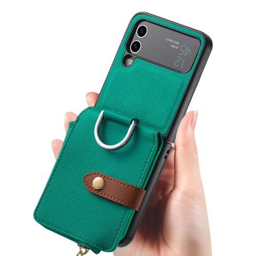 Pour Samsung Flip4 étui portefeuille anti-transpiration protection cuir vert