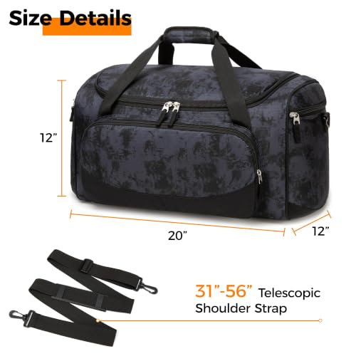 Image of Uarition Gym Bag for Men & Women - 50L Duffle Bag for Travel, Black Tie-Dye