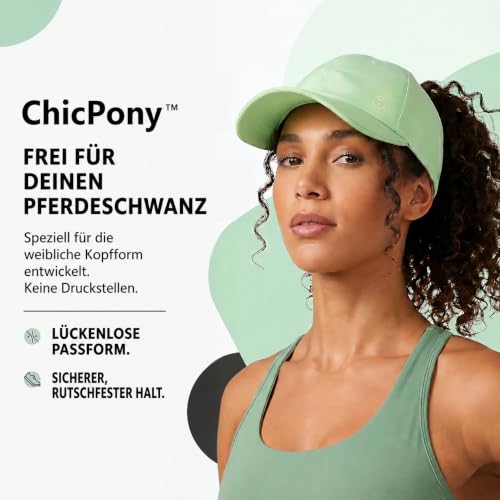 TOP-EX ChicPony™ - Damska czapka z daszkiem z ogonkiem, ochrona UVCoolix™, ochrona UV 50, lekka letnia czapka damska, rozmiar uniwersalny